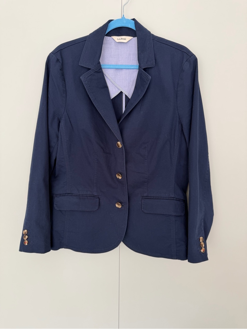 L.L. BEAN Women’s Cotton Blend Utility Blazer in Navy Blue Style 286366